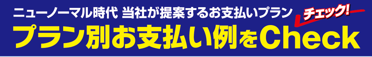 ニューノーマル時代 当社が提案するお支払いプラン プラン別お支払い例をCheck